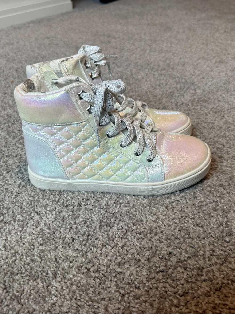Justice White Quilted Sandals with Tassel Detail